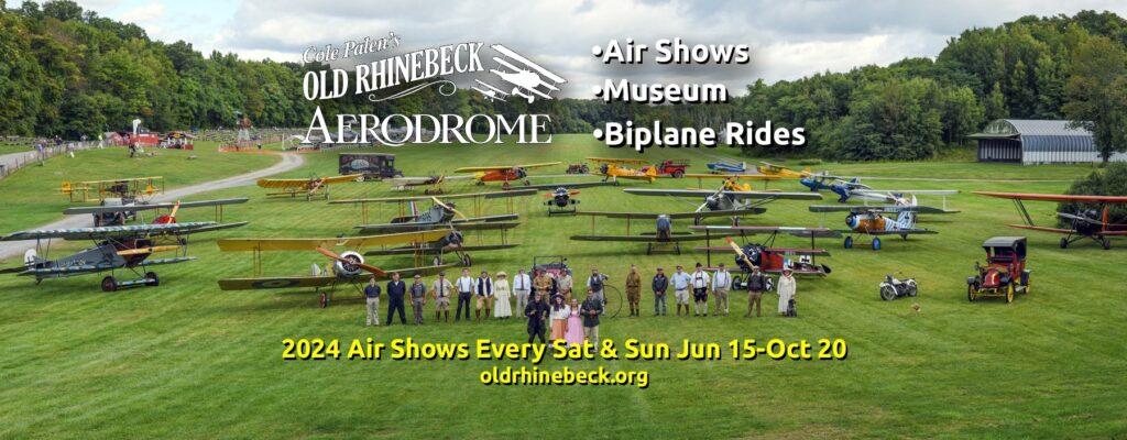 old rhinebeck aerodrome overhead shot with show details